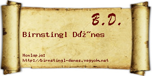 Birnstingl Dénes névjegykártya