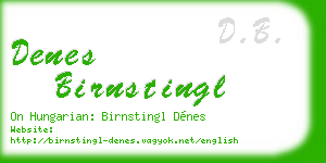 denes birnstingl business card